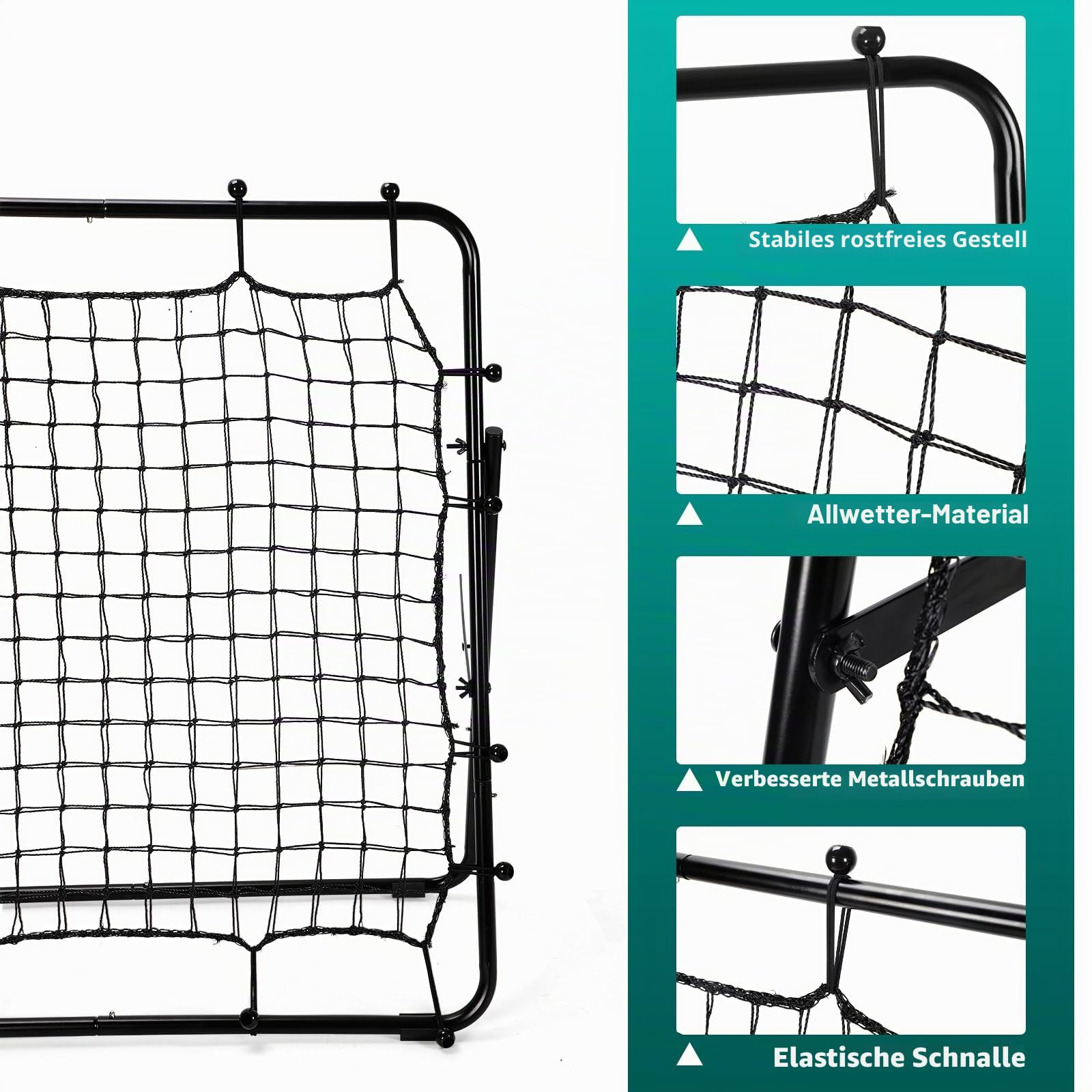 LIANTRAL Rebounder für Fußball, Volleyball Netz, 80 x 87 cm, verstellbares Kickback-Ziel