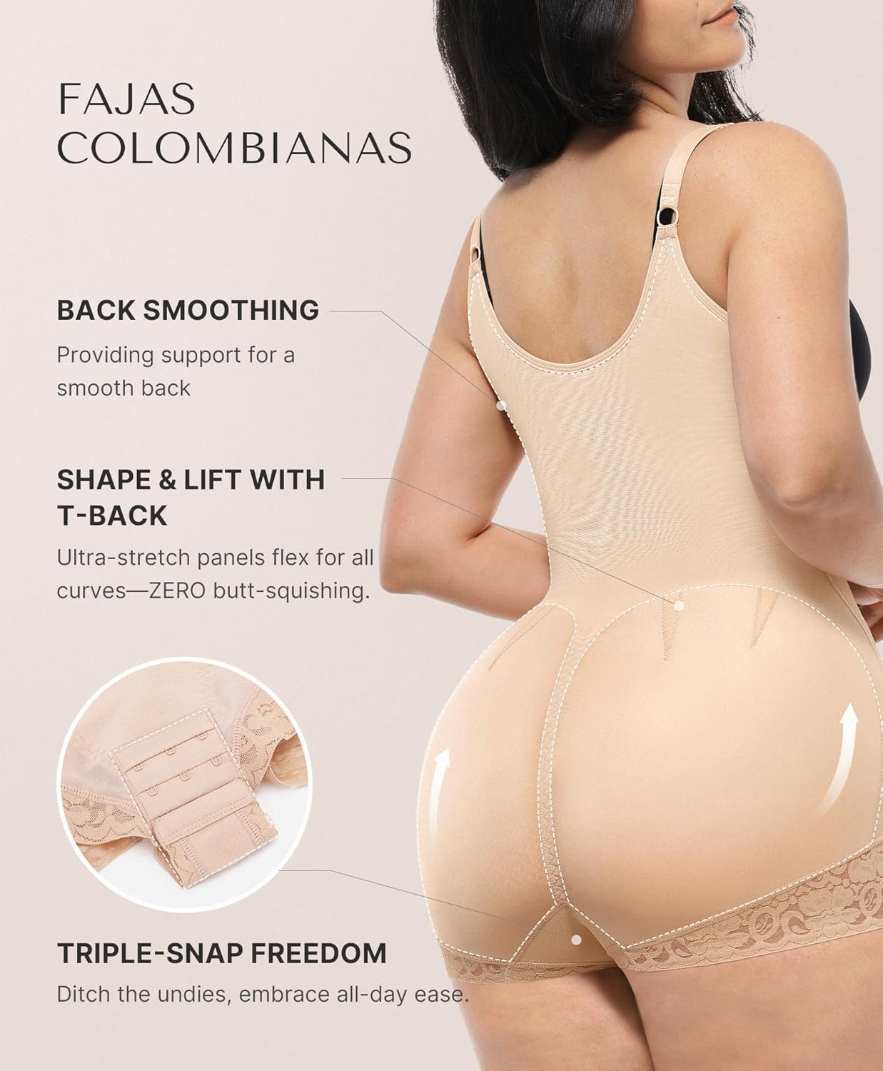 SHAPELLX Shapewear for Women Fajas Colombianas Tummy Control Body Shaper Open Bust Bodysuit with Hook Zipper Closure - Image 2