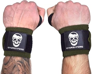 Wrist Wraps Weightlifting - Stiff Heavy Duty 18 inch Wraps With Thick Thumb Loop For Powerlifting, Bodybuilding, Cross Training, Heavy Presses