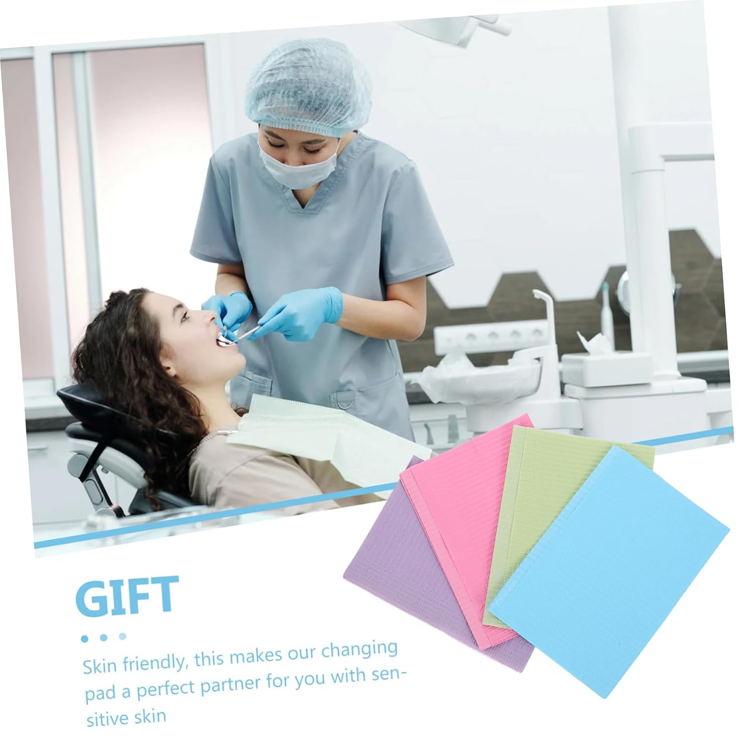 40pcs Disposable Dental Oral Bibs Smock Bibs for Spa Salon Clinic Hospital
