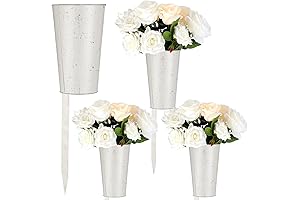 Uiifan Cemetery Vases for Grave Decorations, 4 Pcs Grave Vases with Stake...