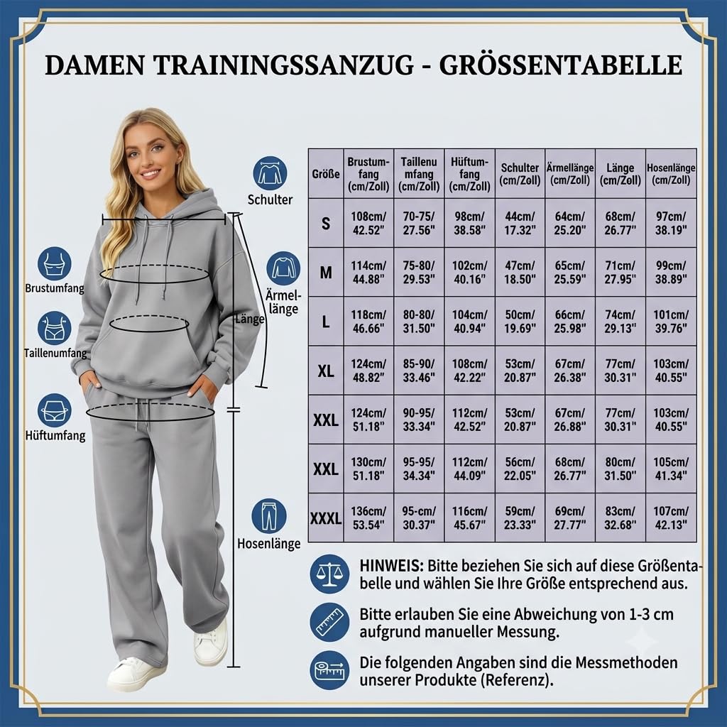 Genérico Chandal Mujer Completo Conjuntos Deportivos Talla Grande Ropa Deportiva Invierno Otoño Sudadera Manga Larga Gimnasio Sudaderas con Capucha y Pantalón Conjunto Deportivo Dos Piezas S-3XL