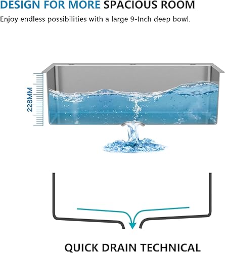 Miniatura 143 de Fregadero de lavandería de 25 x 22 pulgadas, montaje superior, acero inoxidable T304, calibre 16, 12 pulgadas de profundidad, fregadero individual