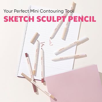 COLORGRAM SKETCH SCULPT PENCIL 02 TRUE BROWN 4B | Multi-Use Facial Drawing Pencil for Eyeliner, Overlip, Browbone, Eyewhole Makeup | Long-Lasting, Smudge-Proof | Includes Built-in Sharpener
