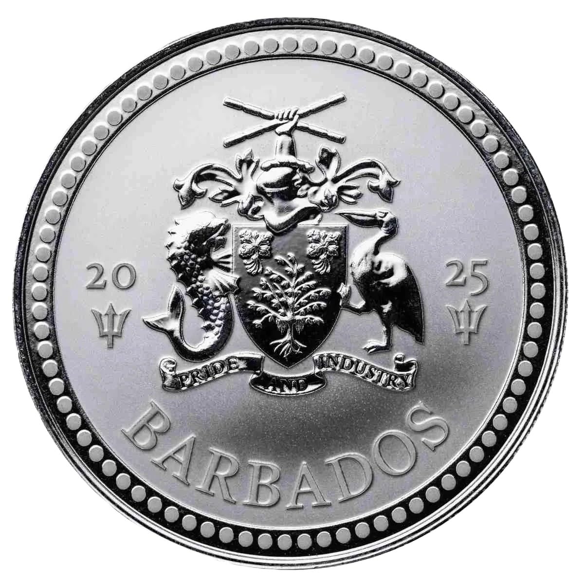 Silbermünze 1 oz Barbados Trident Dreizack 2025 Silber 999