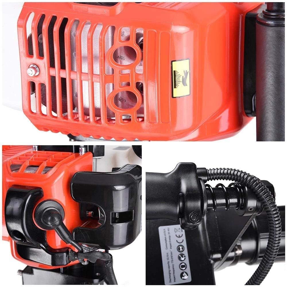 GAS T Post Driver Lightweight Handheld 2 Stroke Gasoline Pile Piling Tool Portable Petrol Powered Pile Pounder for Farm Fencing
