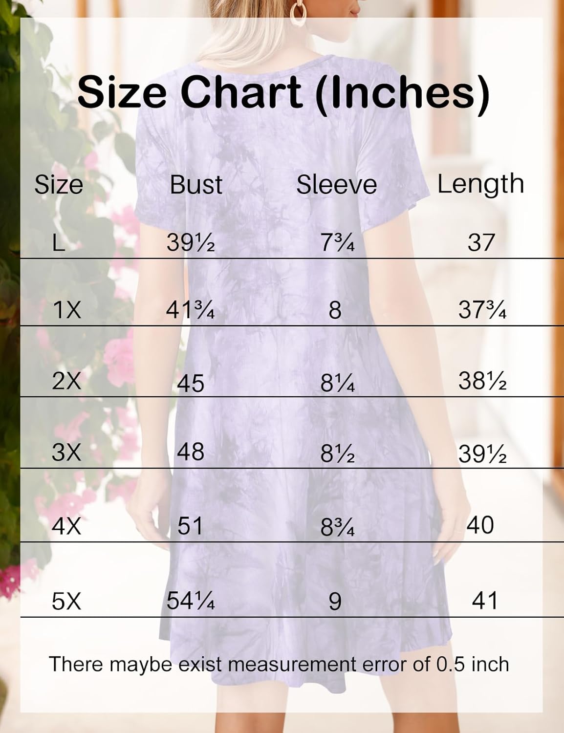 JollieLovin Women T Shirt Plus Size Summer Swing Dresses Short Sleeve V Neck Loose Casual Dress(L-5X) - Image 7