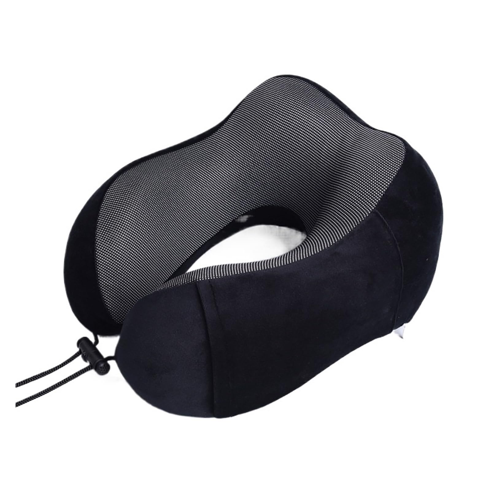 WWYYZAYC Slow Rebound Travel Pillow, Headrest Neck Support Pillow, Nap Pillow Travel Airplane Pillow Cartoon Memory Foam(Black)