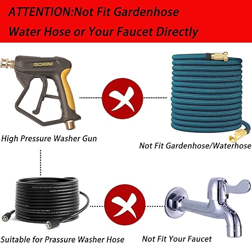 Miniatura 2 de GDHXW X-887 Pistola de lavado de alta presión con cañón de espuma 2 adaptadores 7 boquillas de lavado a presión, para lavado de autos