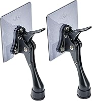 Vista 9 de HOME&I Tope de puerta abatible, tope de puerta ajustable de 4 pulgadas con placa de montaje autoadhesiva (negro, 4 pulgadas x 1 paquete)