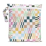 Roamio Waterproof Wet Bag for Baby, Travel, Swim Suit, Cloth Diapers, Pump Parts, Pool, Gym Clothes, Beach, Toiletry, Hook to Stroller, Daycare, Zipper Reusable Bag, Wetdry Packing Pouch, Multi Check