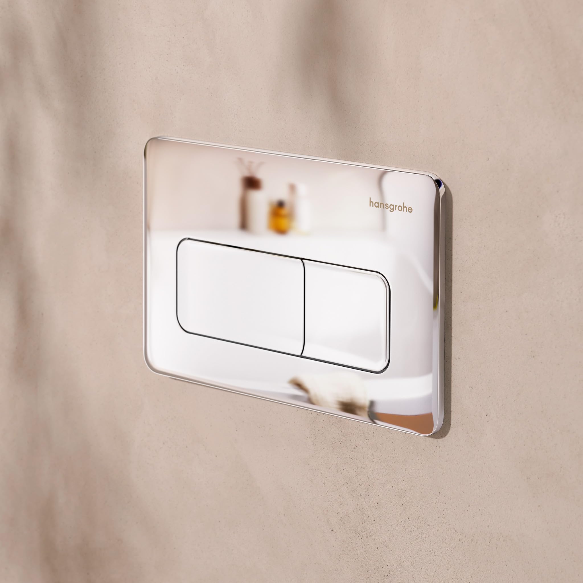 hansgrohe iFrame Original Q - pulsador wc, pulsador cisterna de doble descarga, para bastidor hansgrohe iFrame universal bastidor, cromo, 66003000
