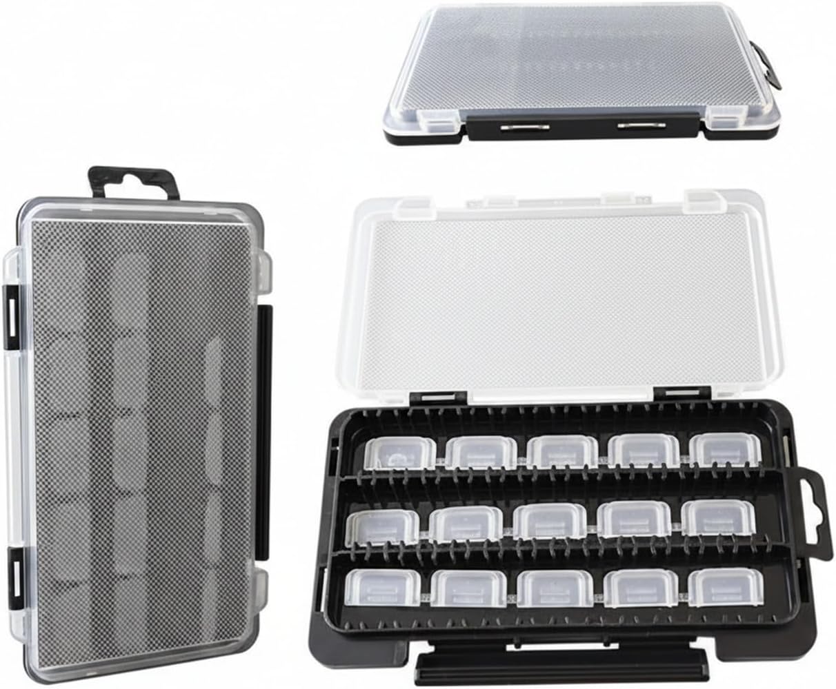 Slim Fishing Tackle Box, Compact PP Plastic Organizer for Hooks & Sinkers, Portable Storage Case for Bank & Kayak Fishing