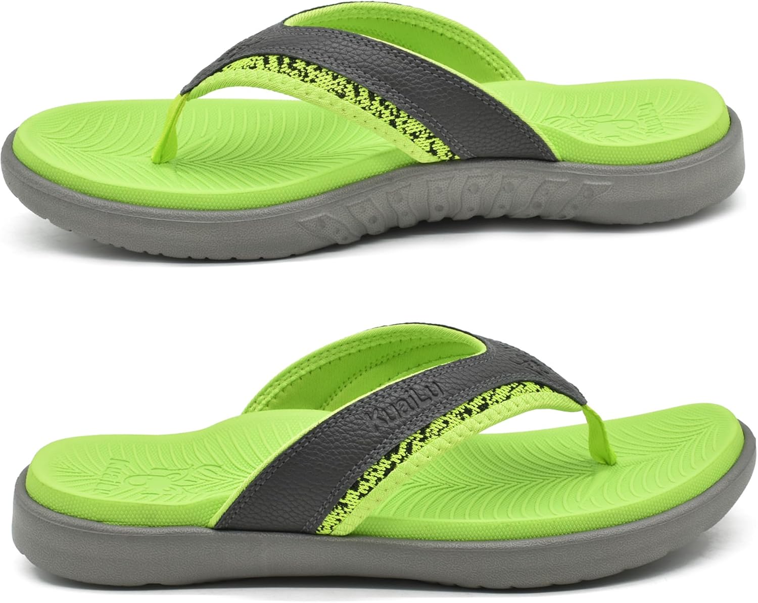 KuaiLu Mens Sport Flip Flops Comfort Orthotic Thong Sandals with Plantar Fasciitis Arch Support Outdoor Summer Beach Size 7~15 - Image 8