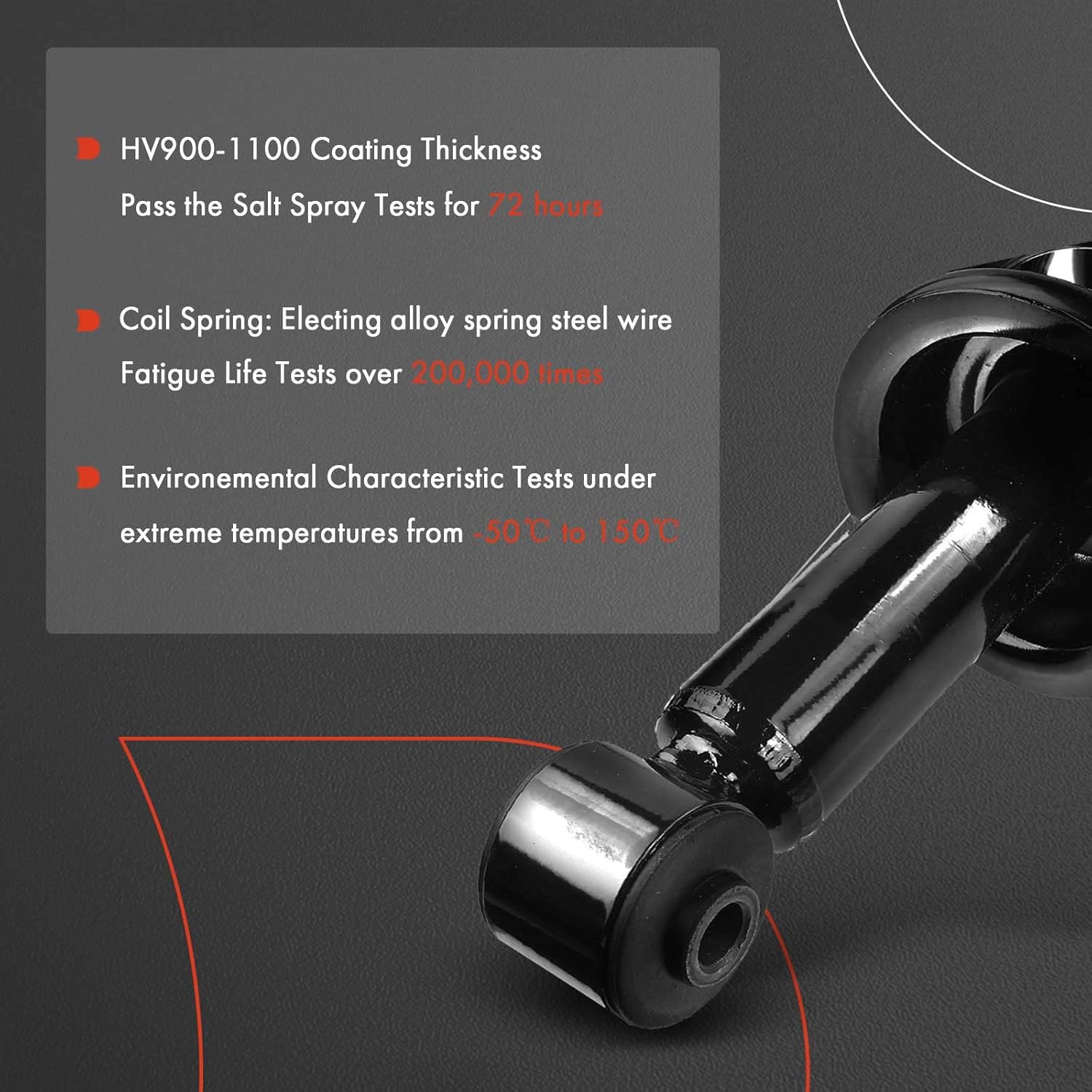 A-Premium Rear Pair (2) Complete Strut & Coil Spring Assembly Compatible with Mitsubishi Lancer GTS 2008 2009 2010, Driver and Passenger Side