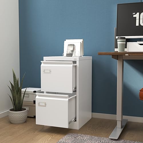 Vista 49 de Archivador de 3 cajones, archivador vertical de 16.3 pulgadas de profundidad con cerradura, archivador de metal para oficina en casa, 3 cajones