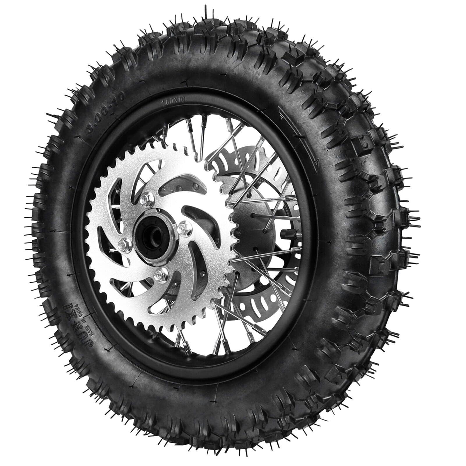 YC Yier 3.00-10 Dirt Bike Tire Rim Assembly