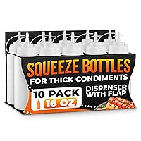 Vista 17 de Juego de 6 botellas invertidas para condimentos de 16 onzas, diseño mejorado con juntas de sellado adicionales, válvula de cierre automático