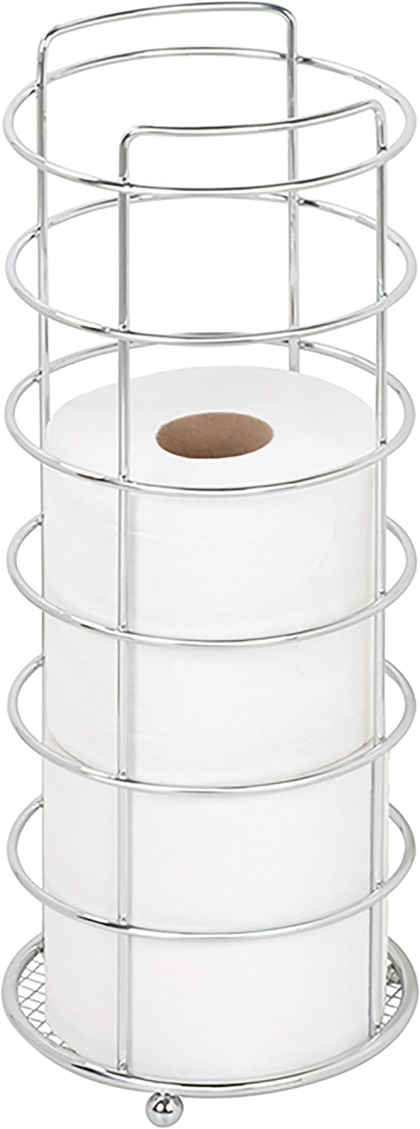 Bath BlissCylinder Free Standing Holder, Holds 3 Rolls, Water & Rust Resistant in Chrome Toilet Paper Reserve & Dispenser
