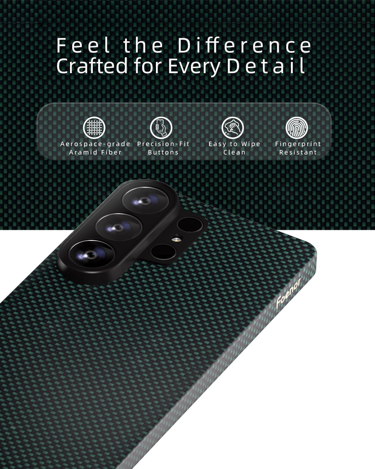 for Samsung Galaxy S26 Ultra, [Magnetic Compatible] [Aramid Fiber] 600D Ultra Thin & Lightweight Woven Case, Minimalist & Caseless Feeling (Green)