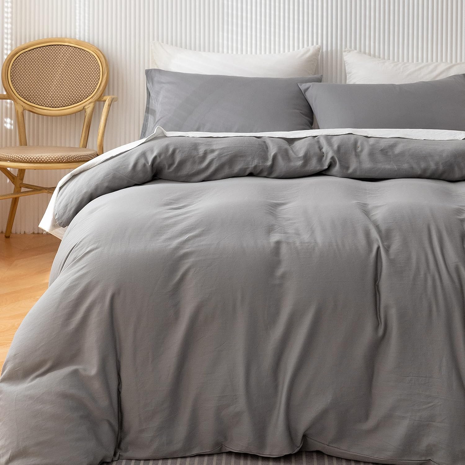 Prashi 100% Egyptian Cotton Duvet Cover Set | 1000 TC, Hotel Luxury Quality Soft & Breathable All-Season Bedding | Zipper Closure with 4 Corner Ties | 1 Duvet Cover & 2 Pillow Shams | Twin, Black
