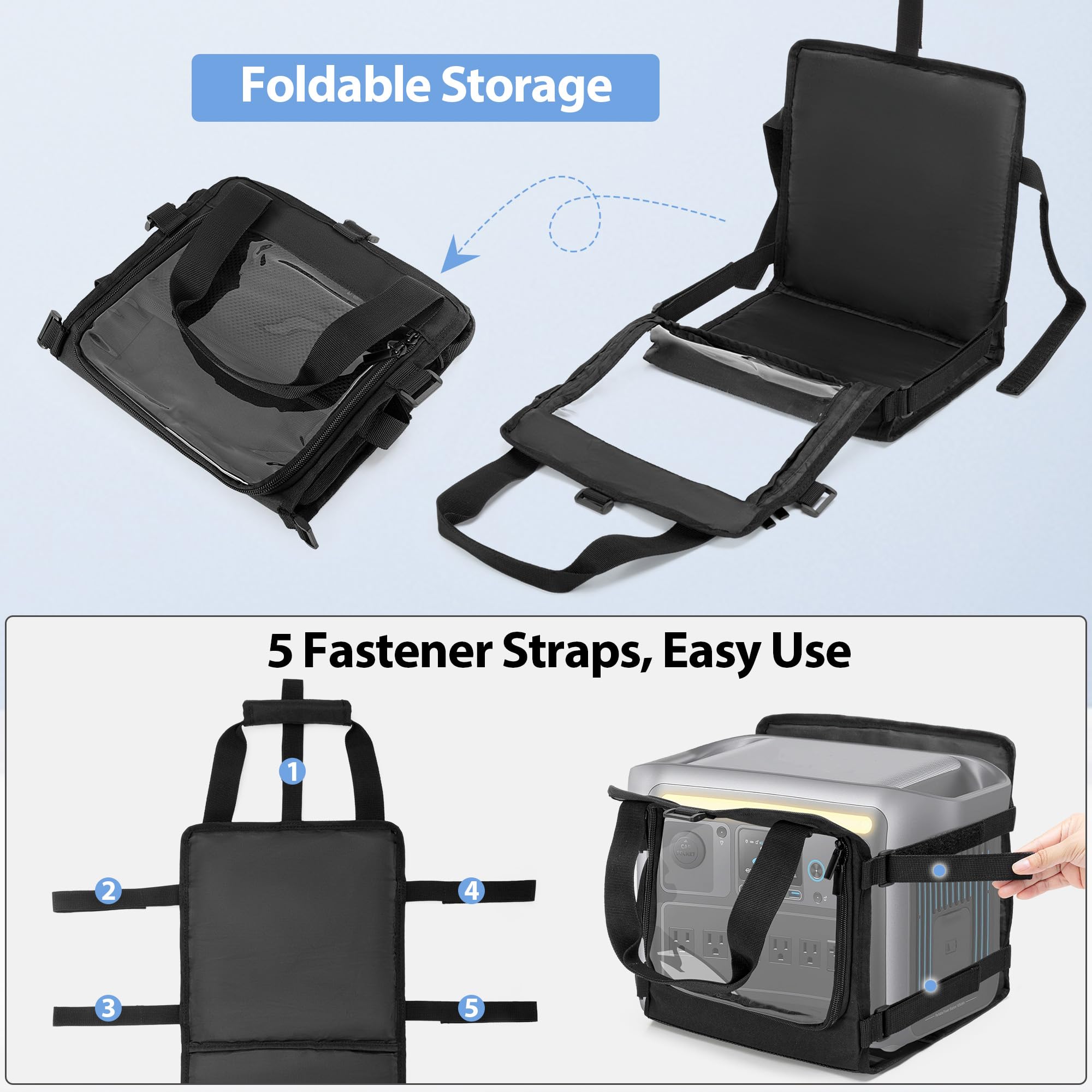 Trunab Tasche Kompatible mit Anker SOLIX C1000/C800 Plus/C800, Tragbare Powerstation Tragetasche mit Kratzfester und Rutschfester Unterseite