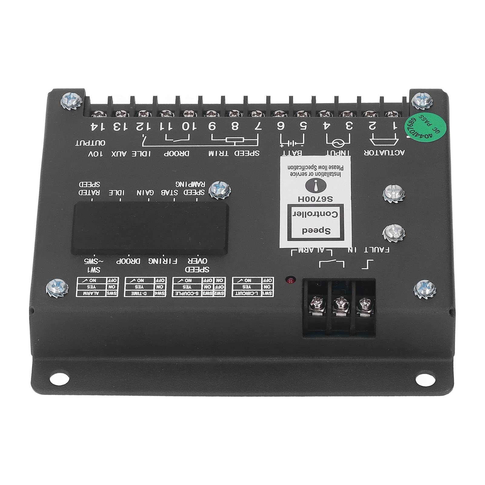 Wakects Regolatore Elettronico di velocità del Generatore, Regolatore di velocità del Generatore ABS 24 V CC, Controllo Ad Anello Chiuso Risposta Rapida Uscita 10 A da 14 A 176 ° F per Utenti di