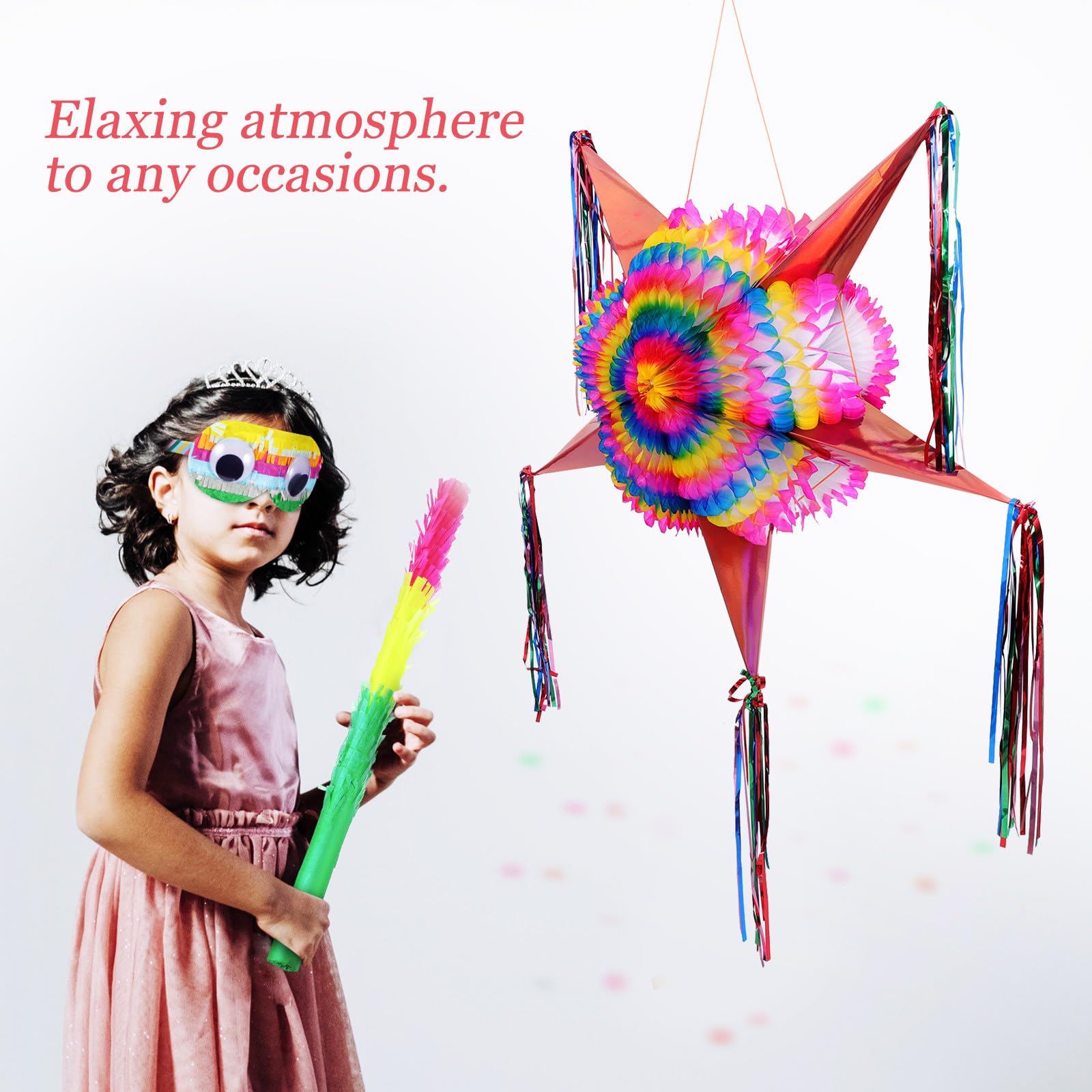 Piñata Decoración Colorida y Divertida de Papel de Estrella Plegable para Fiesta y Festival para Eventos y Juegos Infantiles