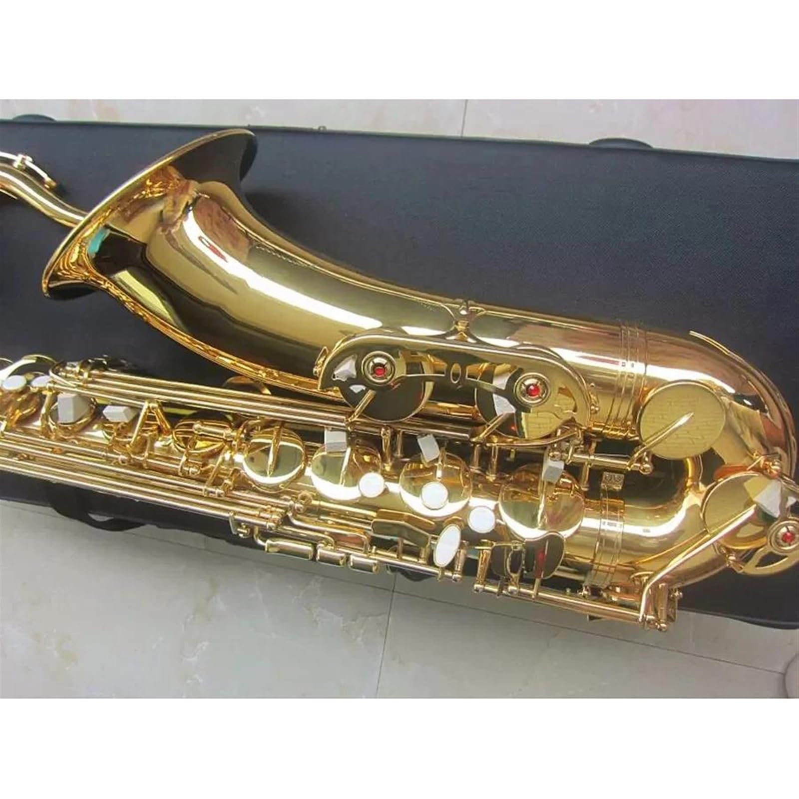 Saksofon Tenorowy Bb Płaski Złoty Saksofon Profesjonalny Instrument Muzyczny Mosiężny Z Etui profesjonalny Saksofon