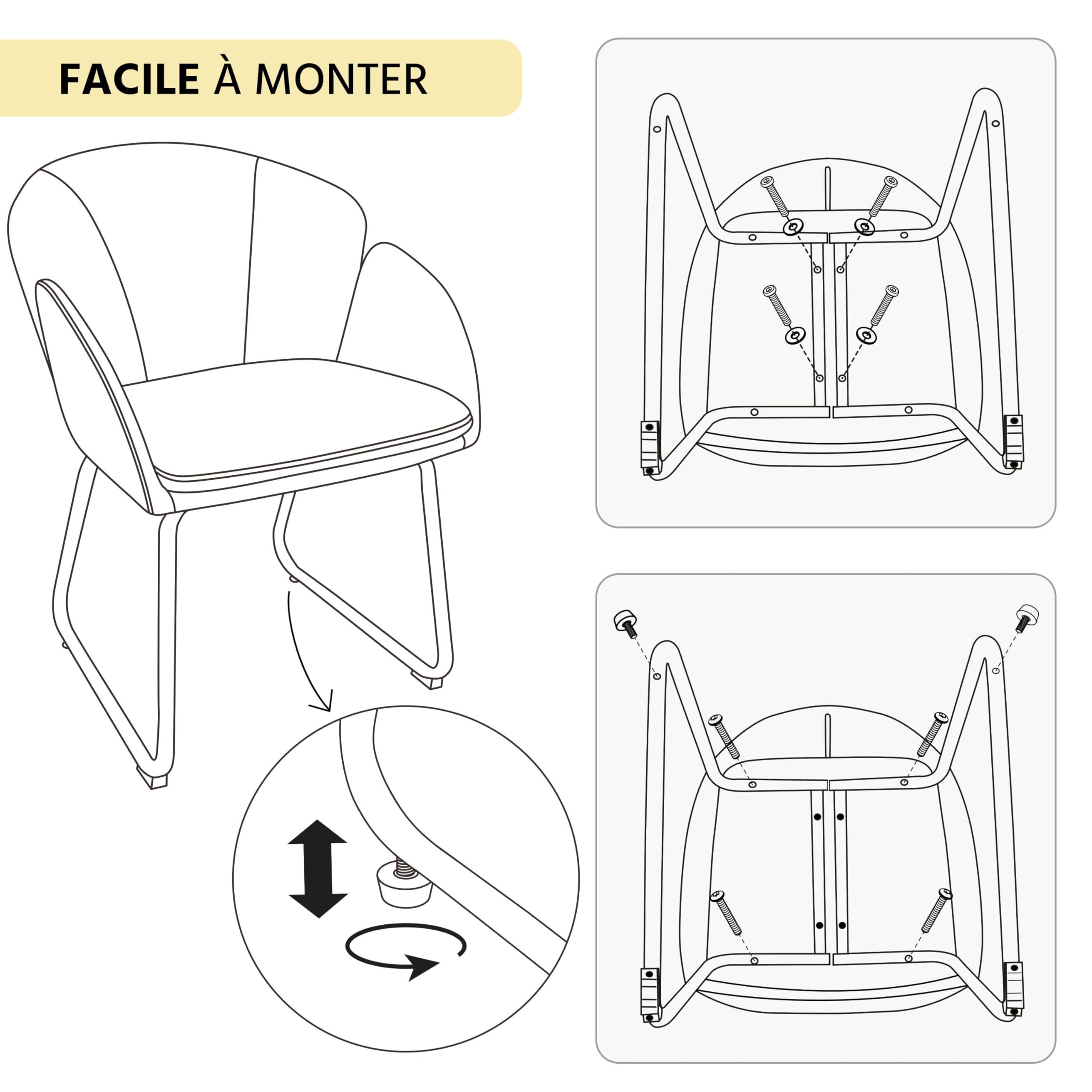 Yaheetech Fauteuil de Chambre à Coucher, Salon, rembourré, Haut Moderne, Ergonomique, en Velours, avec Dossier Circulaire, accoudoirs, Pieds en métal, Charge 136 kg Blanc