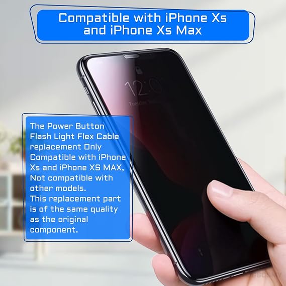 for iPhone Xs XS Max Power Button Flash Light Replacement OEM | Mic On Off Control Flashlight Switch Flex Cable Metal Bracket Complete Repair Tools Kit A1920 A2097 A2098 A2099 A2100