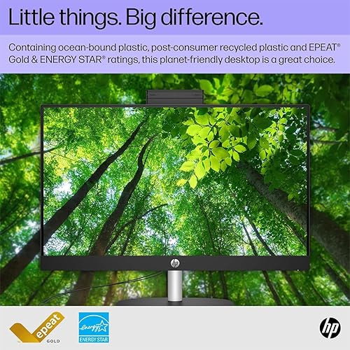 Miniatura 8 de HP PC de sobremesa todo en uno de 23.8 pulgadas, pantalla FHD, Intel Core i3-N300, 8 GB de RAM, SSD de 256 GB, gráficos Intel UHD, Windows 11 Home,