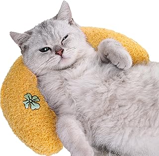 Whimsicalfox Cat Pillow, Little Pillow for Cats, Ultra Soft Fluffy Cat Calming Toy, Sewn Catnip Bag Inside, Cat Pillows for Indoor Cats, Half Donut Cuddler for Providing Support of Pet Neck