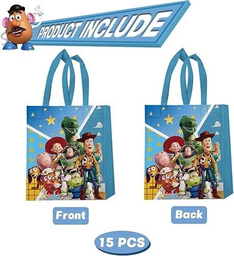 Miniatura 3 de YNOUU Toy Inspired Story - Bolsas de regalo para fiestas, 15 unidades, 11.8 x 9.8 x 3.9 pulgadas, tamaño grande con asa, bolsas de regalo