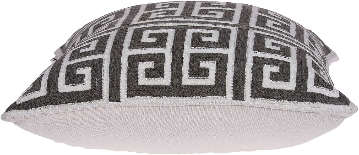 HomeRoots 334123 20 x 7 x 20 in. Cool Transitional Gray & White Pillow Cover with Poly Insert
