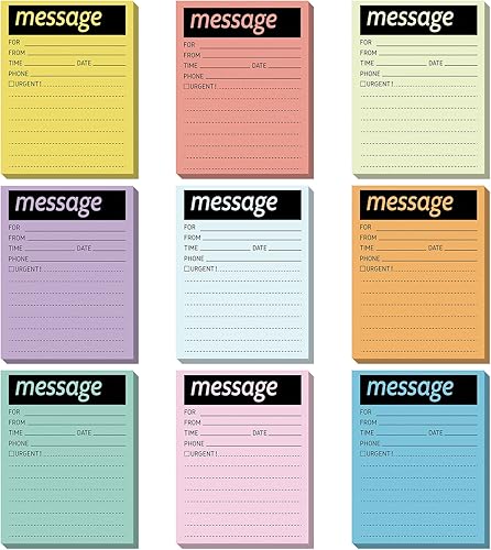 9 blocs de notas adhesivas de mensajes telefĂłnicos de 4 x 5 pulgadas, varios colores neĂłn, notas adhesivas, notas urgentes, blocs de notas 9 blocs de notas adhesivas de mensajes telefĂłnicos de 4 x 5 pulgadas, varios colores neĂłn, notas adhesivas, notas urgentes, blocs de notas