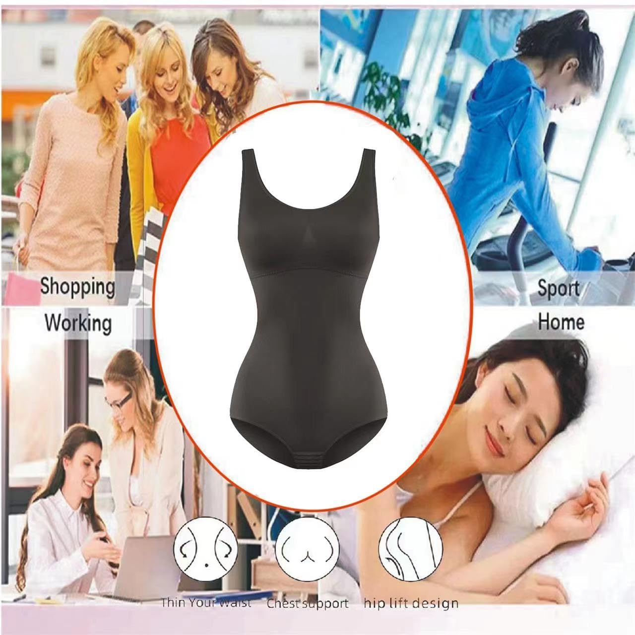 QHQQXN Odzież modelująca dla kobiet Body wyszczuplają brzuch Bezszwowe body wyszczuplają talię