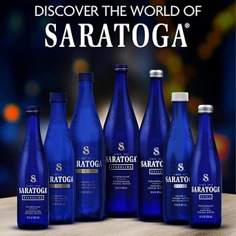 Saratoga | Sparkling Water | Spring Bottled Water | Carbonated | Low Sodium | Low Mineral | 12 oz (12 Glass Bottles)