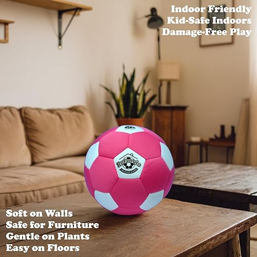 Miniatura 8 de The House Kicker - Balón de fútbol para interiores, tamaño 4, suave y seguro, pelota de interior para el hogar y patios, pelota de casa, ideal para