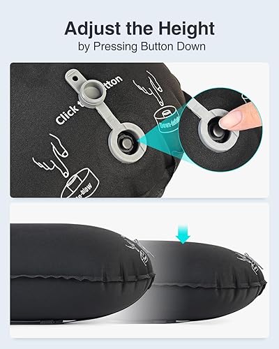 Miniatura 5 de Luxtude Almohada lumbar inflable para viajes en avión, almohada de apoyo lumbar para silla de oficinacoche, almohadas autoinflables de viaje en