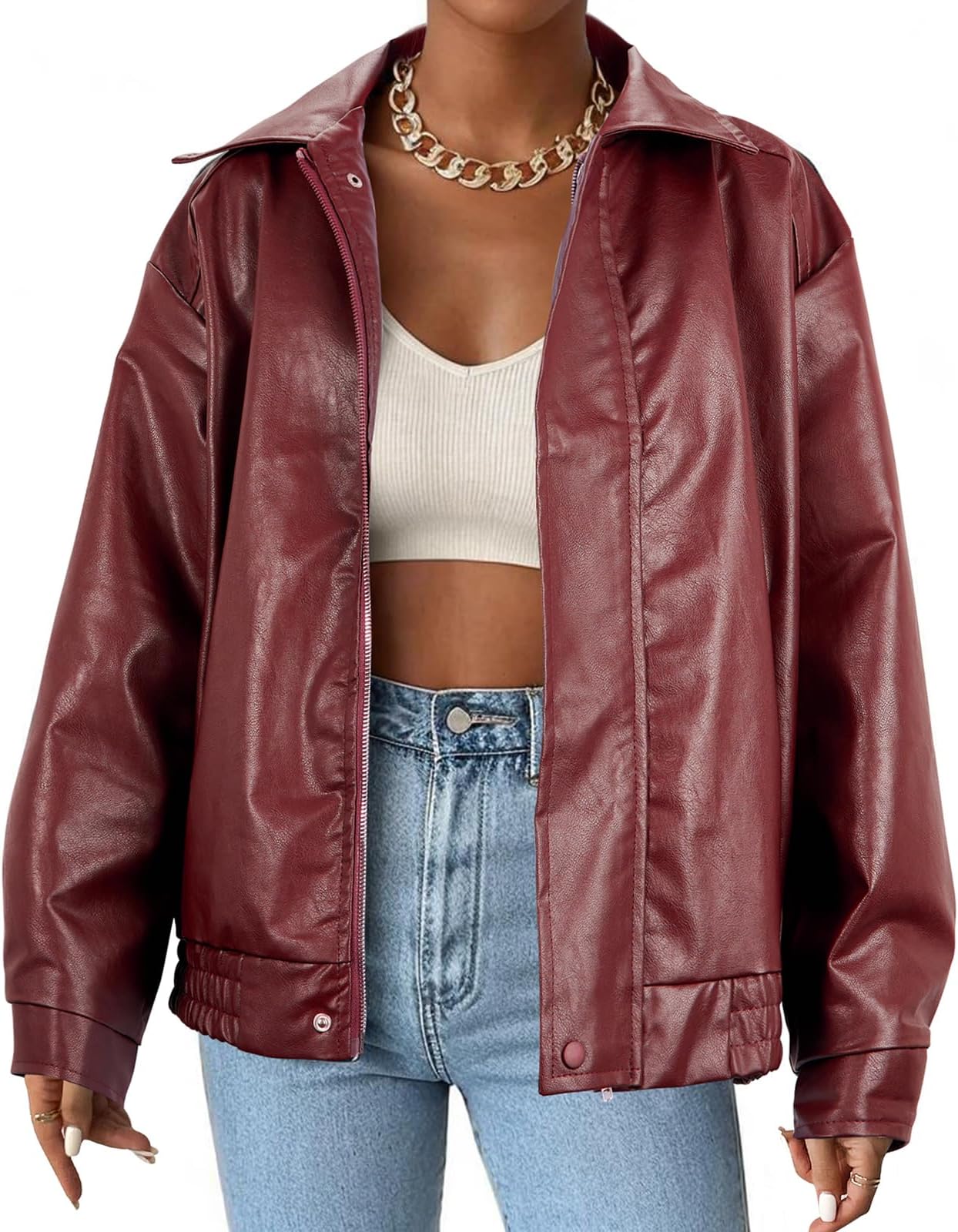adidas red leather jacket