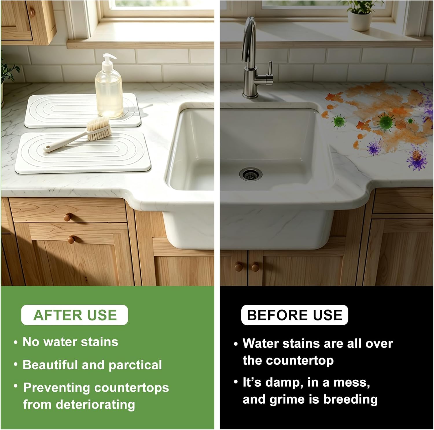 Water Absorbent Diatomite Coasters Water Absorbing Stone Tray for Kitchen image 3
