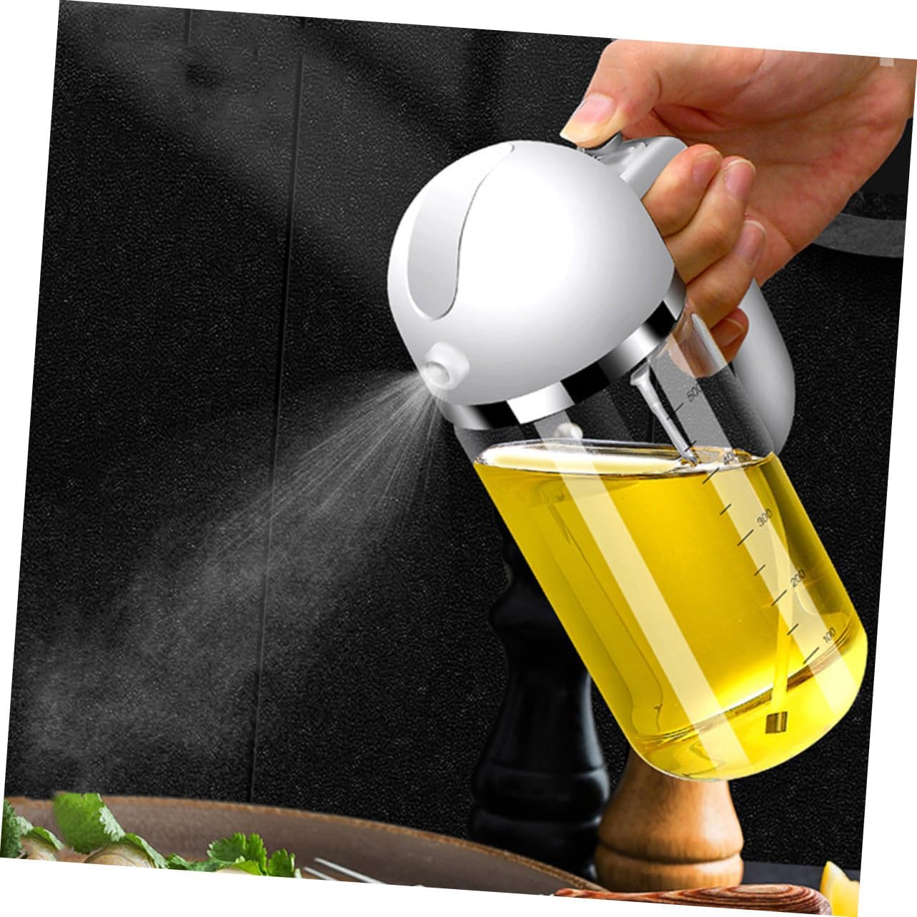 Practical Press Oil Sprayer Bottle Transparent Oil Dispenser for Cooking Multi Purpose Vinegar and Soy Sauce Container Ergonomic Design for Healthy Cooking No Leak