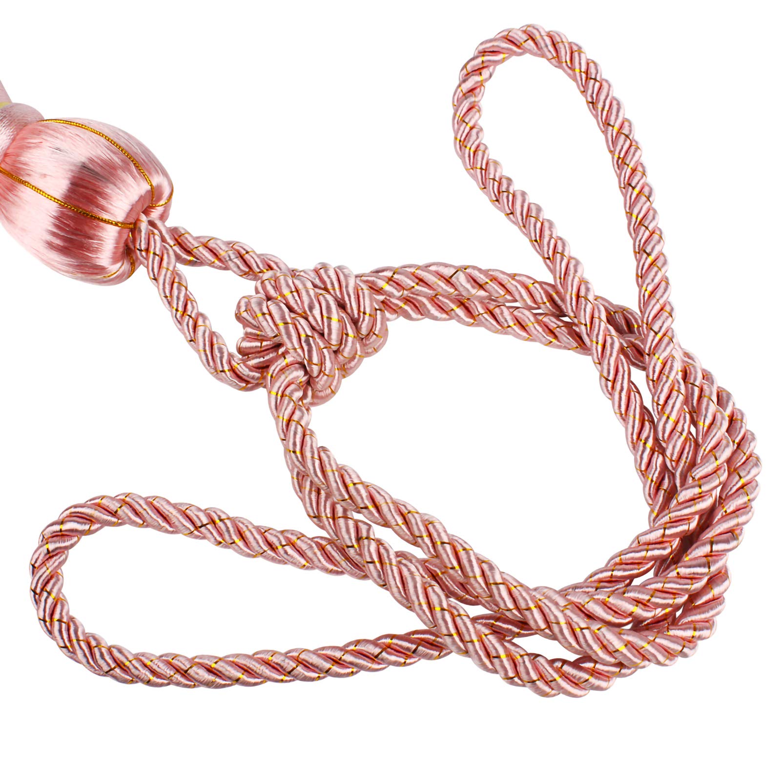 Embrasses De Rideaux à Pompons - Décoration Intérieure élégante Pour Fenêtres | 1 Paire Rose | Longueur Totale 64cm | Style Bohème Chic