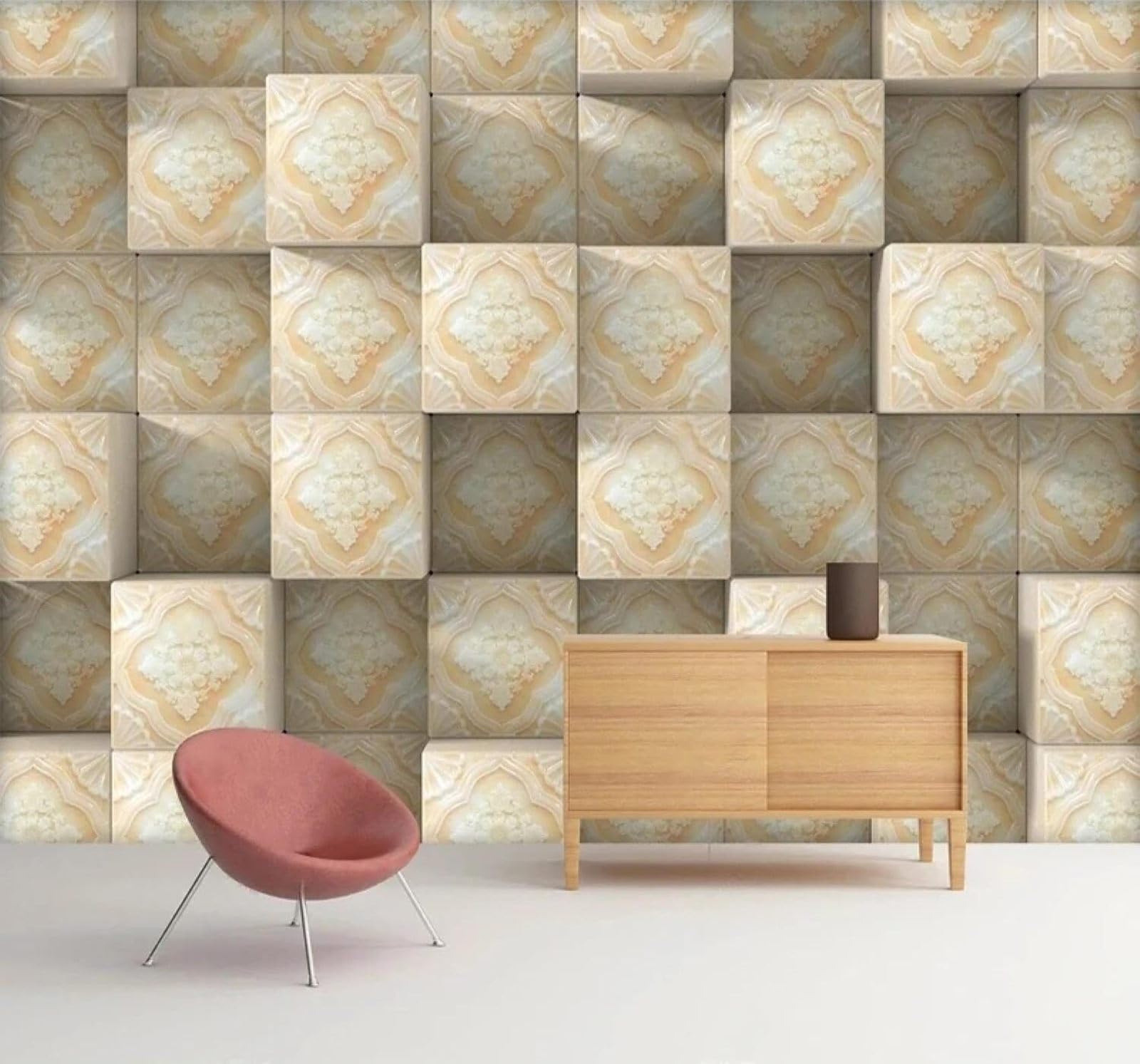 XLMING Creative Three Dimensional Jade Patterns Art 3D Wallpaper Silky Texture Home Study Office Grey Dining Room Sofa Bedroom Living Room TV Backdrop-430cm×300cm