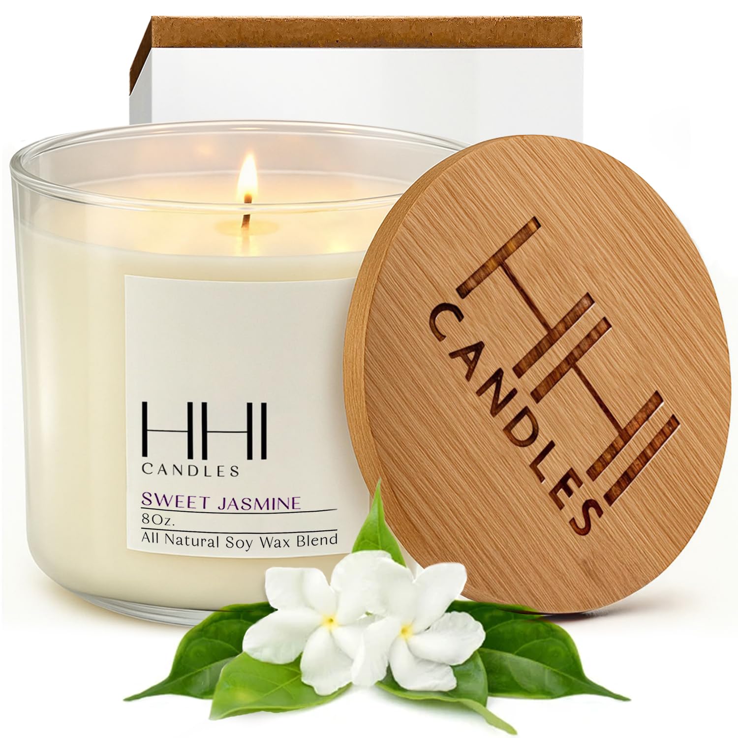 HHI All Natural Scented Soy Sweet Jasmine Candle | A Fresh Blend