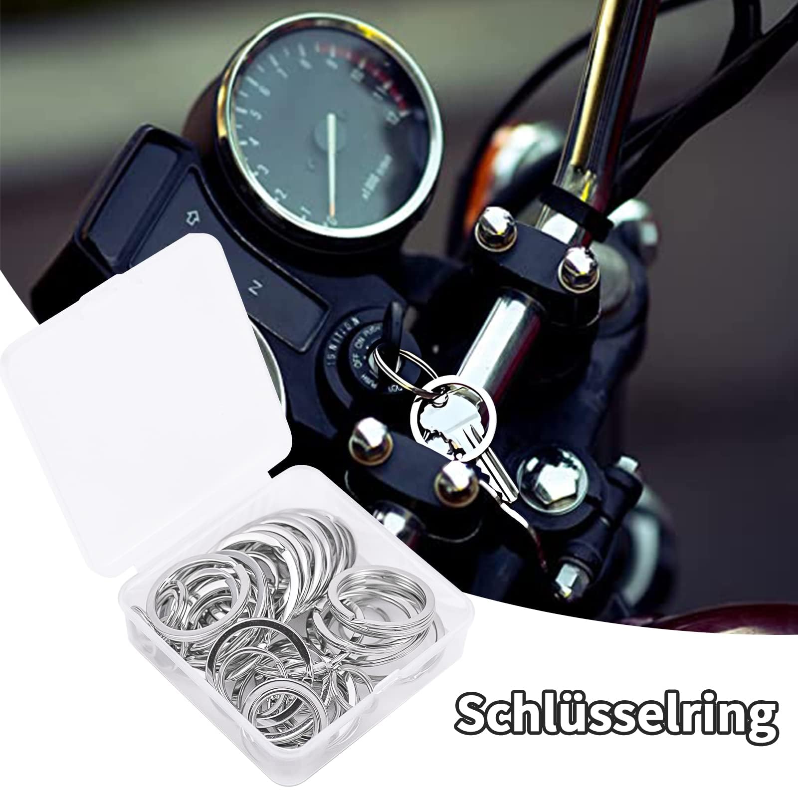 Qingmeng Llavero De Acero Inoxidable, 50 Unidades, Anillo Para Llaves, Anillos Pequeños, Plateados, Para Manualidades, Accesorios Para Llaves De Casa (15 Mm, 20 Mm, 25 Mm, 30 Mm, 35 Mm