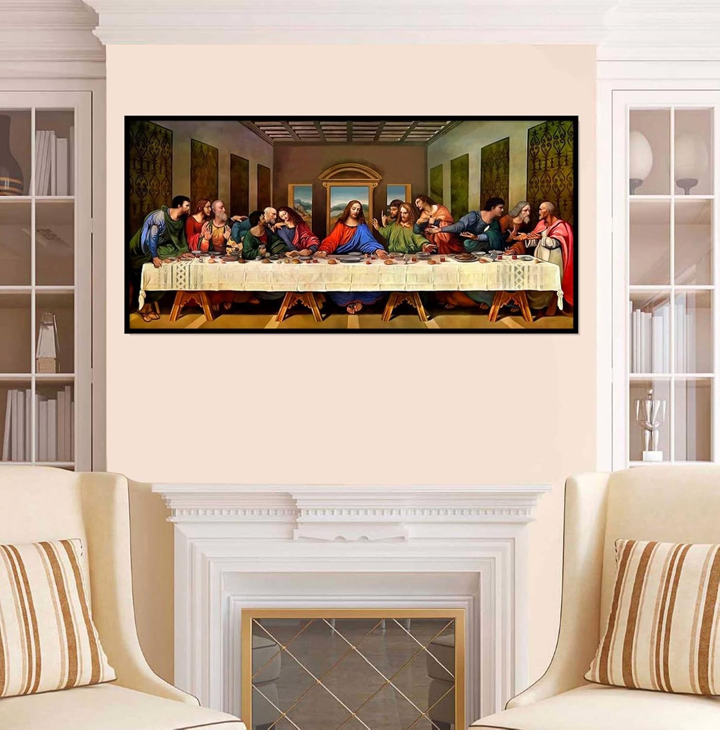 Diamond Painting by Number Kit, The Last Supper Large Size 5D Diamond Painting Picture Gem Art Craft Kit Full Drill Embroidery Painting for Home Wall Decor DIY Christmas Gift (59 x 26in)