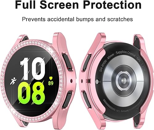 Miniatura 7 de Paquete de 16 protectores de pantalla de reloj compatibles con Samsung Galaxy Watch 54 de 1.575 pulgadas, funda brillante de poliuretano