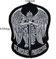 Vista 3 de St. Saint Michael Protect Us - Parche bordado táctico militar para operador del ejército con cierres de gancho y bucle, 3.54 x 4.72 pulgadas